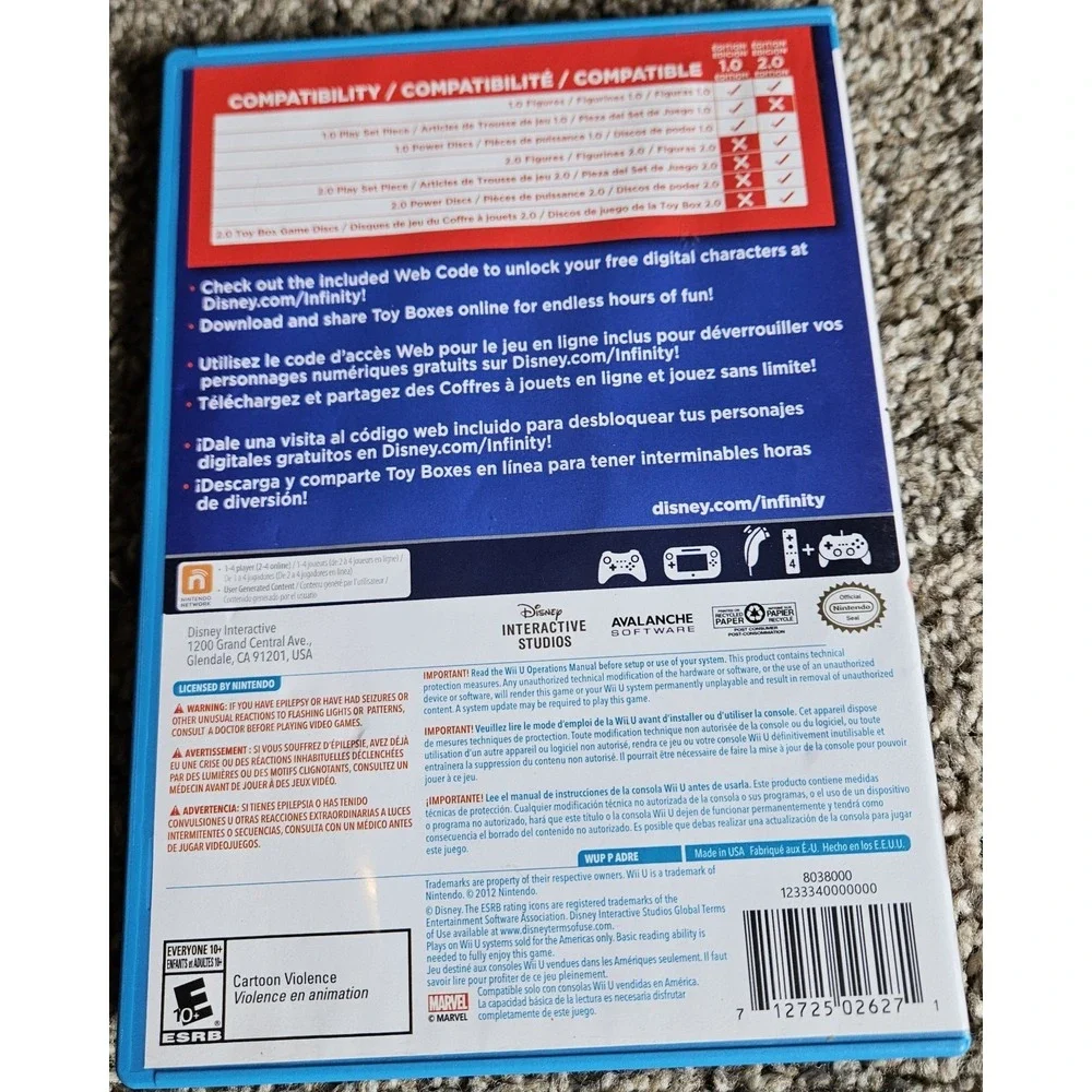 Disney Infinity -- 2.0 Edition (Nintendo Wii U,‎ 2014) Complete with Manual